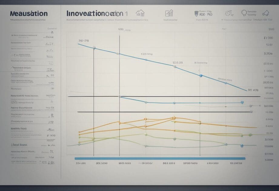 A chart with labeled axes showing "Key Indicators for Measuring ROI" and "Measuring the ROI of Innovation."