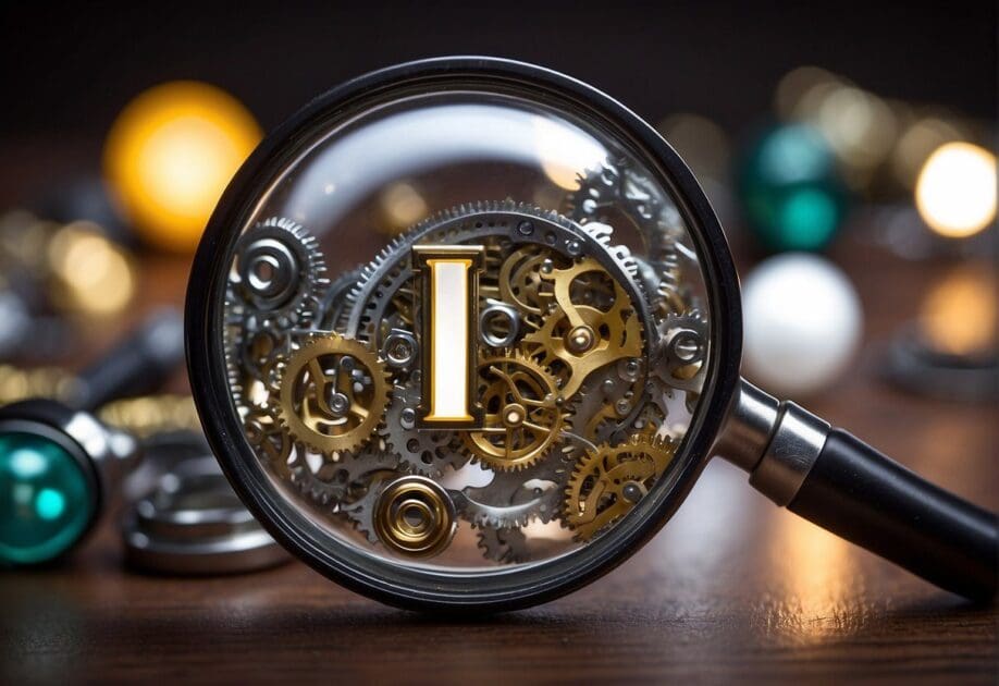 A person holding a magnifying glass over a question mark, surrounded by gears, light bulbs, and arrows pointing towards a glowing "Why"