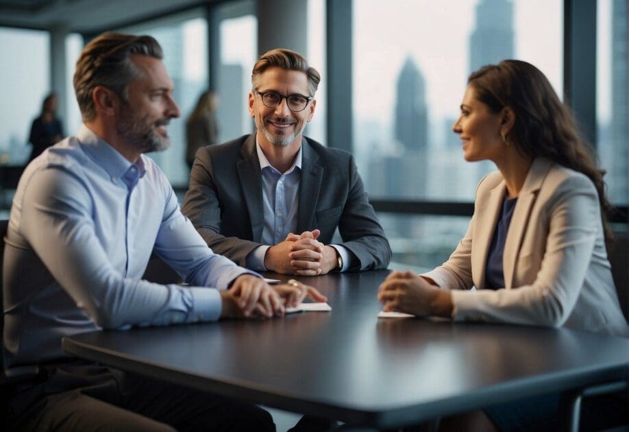 A group of three individuals, each with their own distinct roles, engaged in a discussion about the differences between CIO, CDO, and CTO