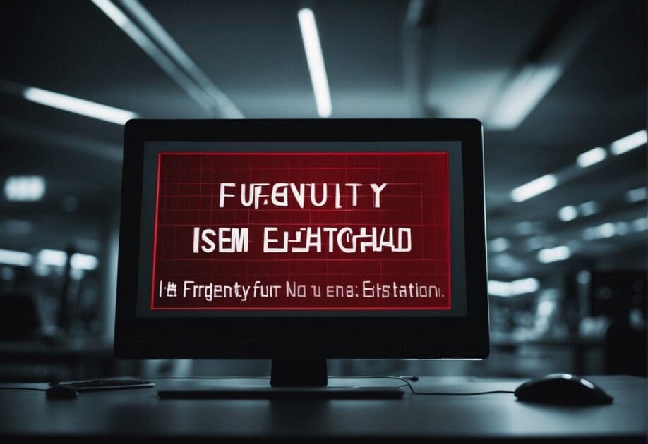 A computer screen displaying "Frequently Asked Questions IA sem Estratégia não funciona" with a red error message icon