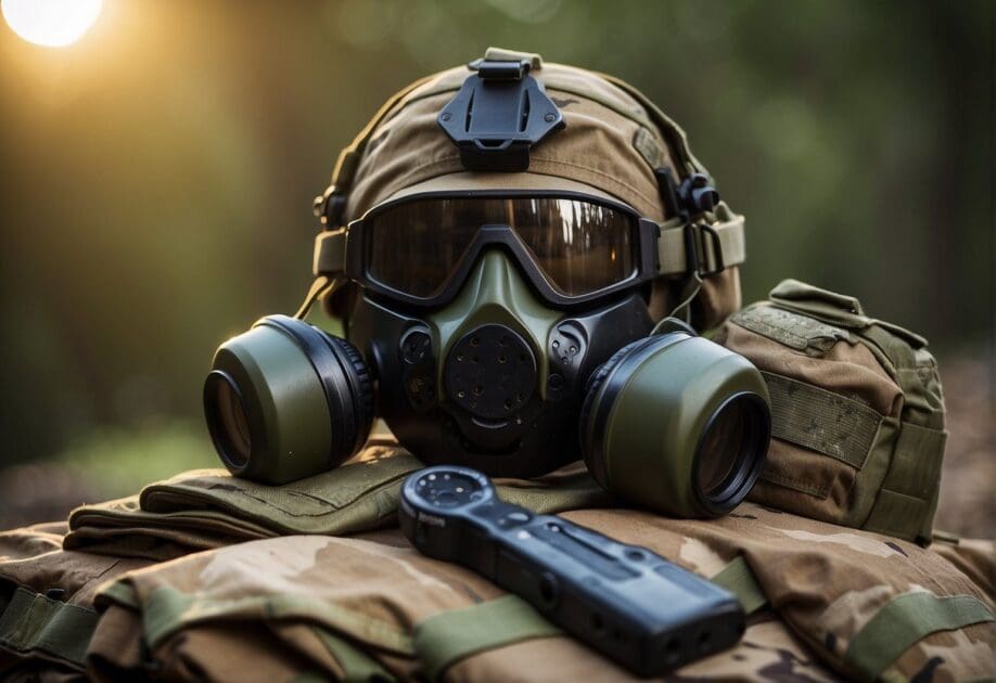 A soldier's gear and protective equipment, showcasing the latest innovations from the American Army