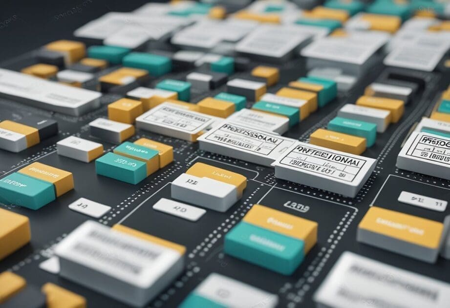 A Maxiblocks layout management scene with clear, organized blocks and labels. No human subjects