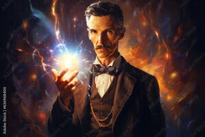 Innovative Genius, Portrait of Nikola Tesla, Pioneering the Power of Imagination