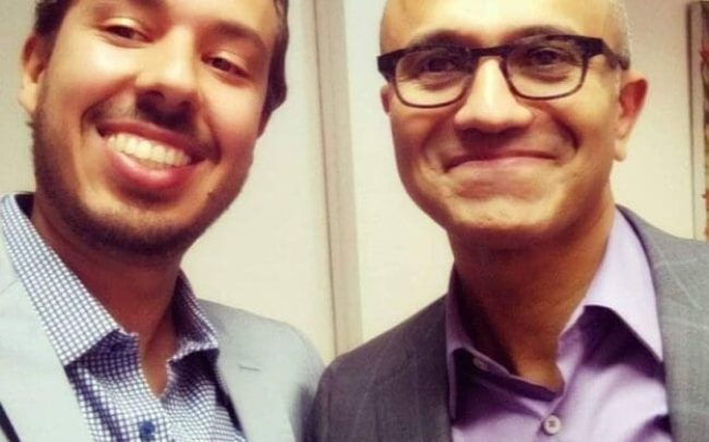 Gustavo Caetano e Satya Nadella